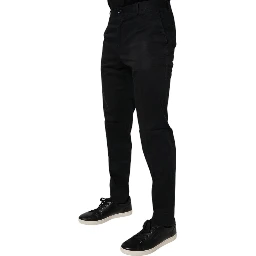 Black Cotton Stretch Skinny Dress Formal Pants