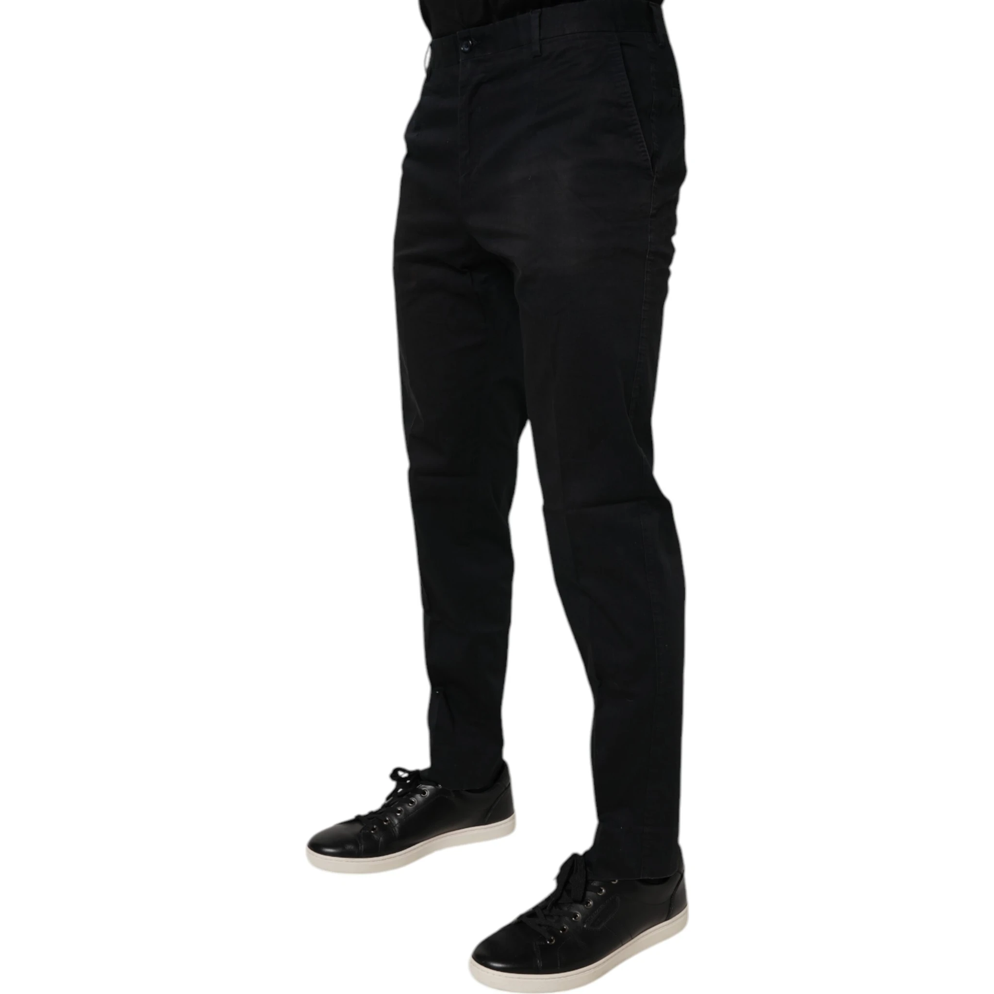 Black Cotton Stretch Skinny Dress Formal Pants