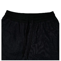 Black Jacquard Cotton Jogger Sweatpants Pants