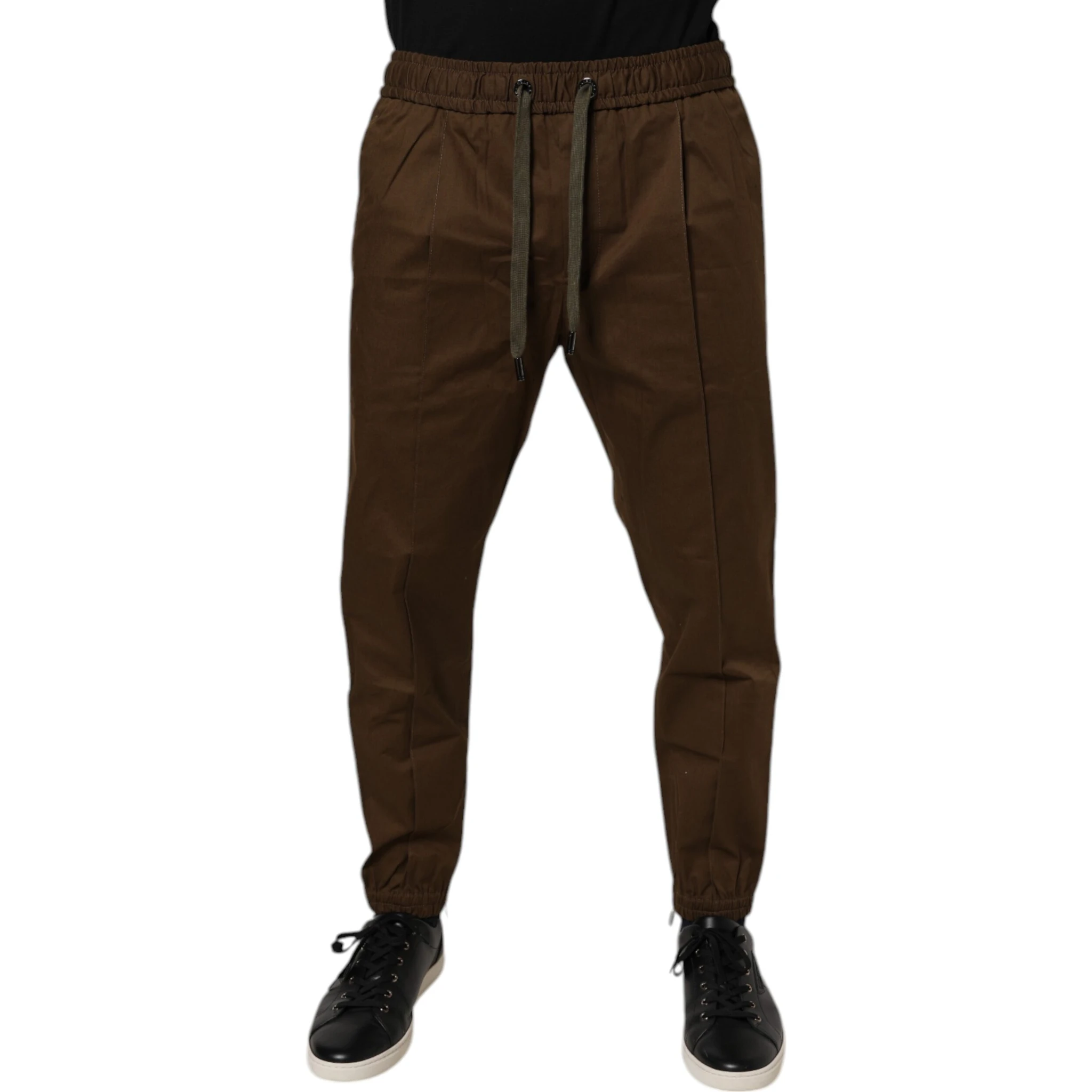 Brown Cotton Stretch Jogger Sweatpants Pants