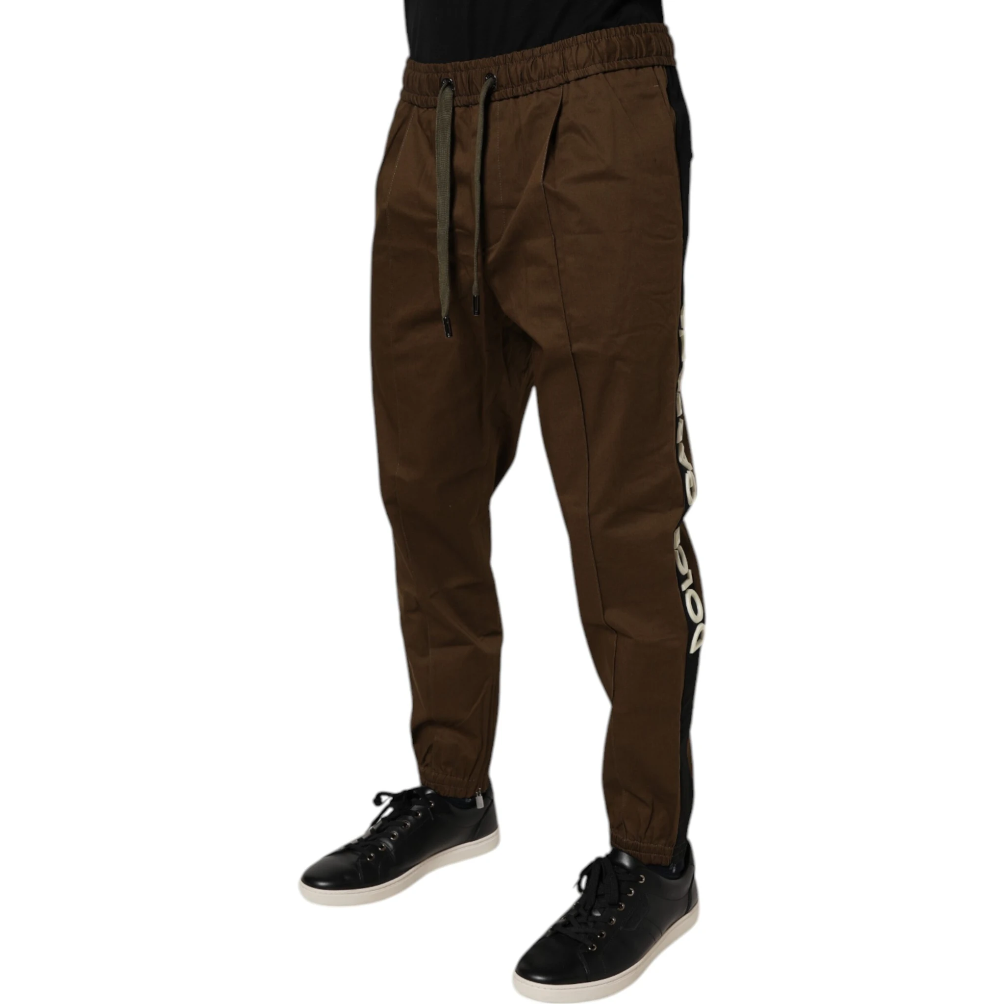 Brown Cotton Stretch Jogger Sweatpants Pants