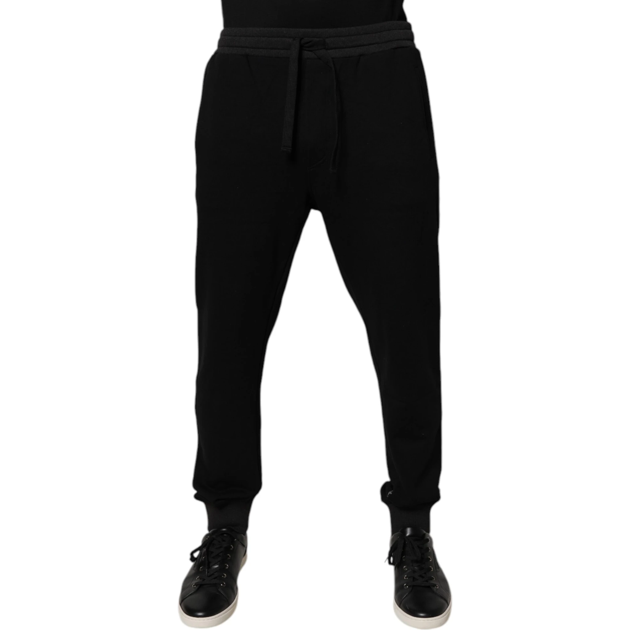Black Logo Men Jogger Cotton Sweatpants Pants
