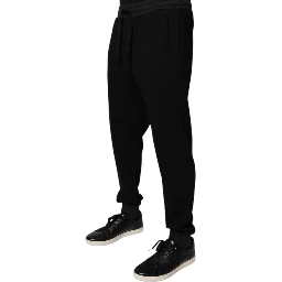 Black Logo Men Jogger Cotton Sweatpants Pants