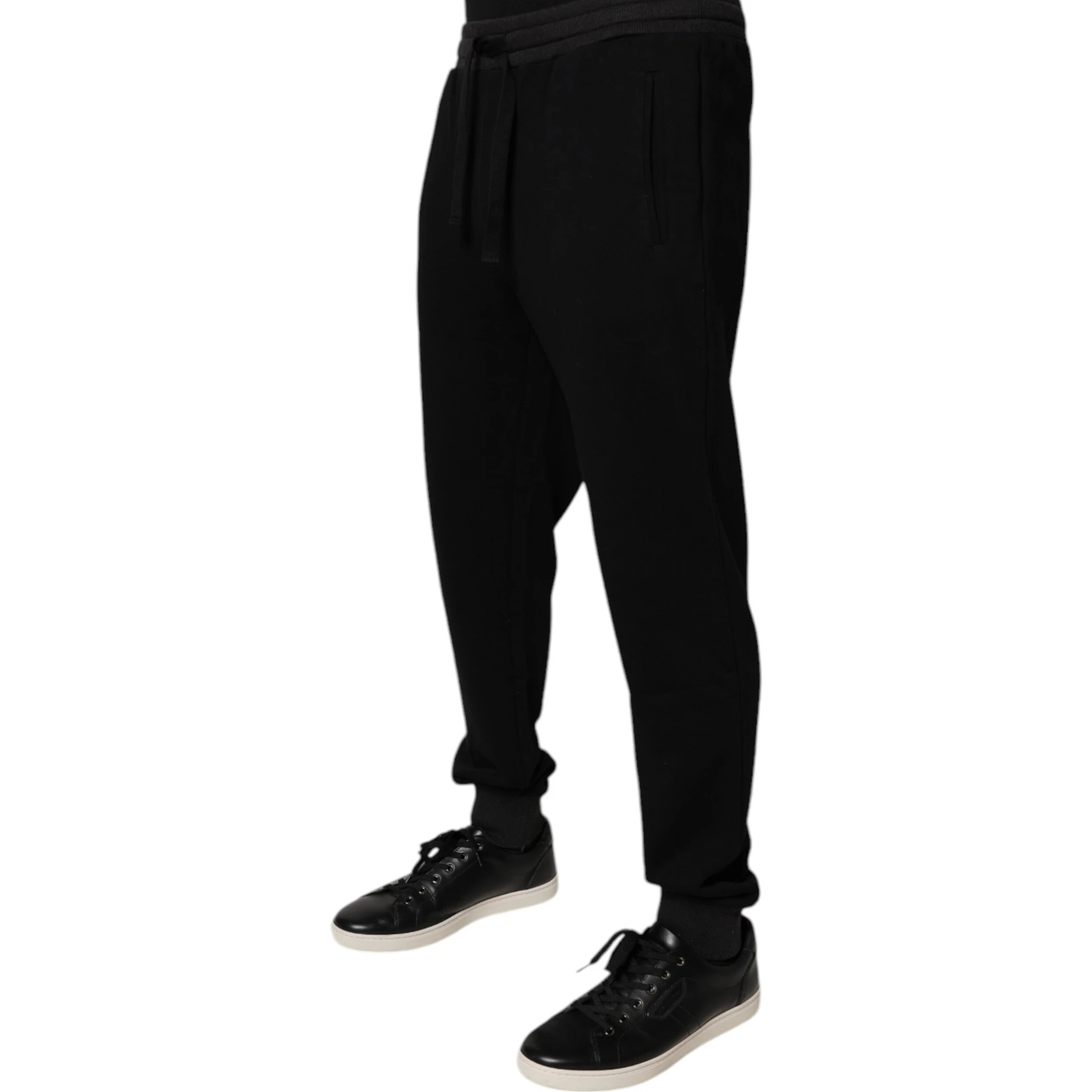 Black Logo Men Jogger Cotton Sweatpants Pants
