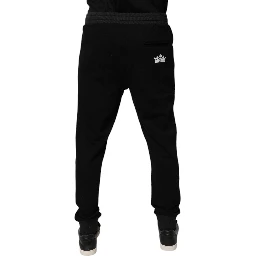 Black Logo Men Jogger Cotton Sweatpants Pants
