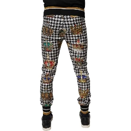Multicolor Houndstooth Crown Men Sweatpants Pants