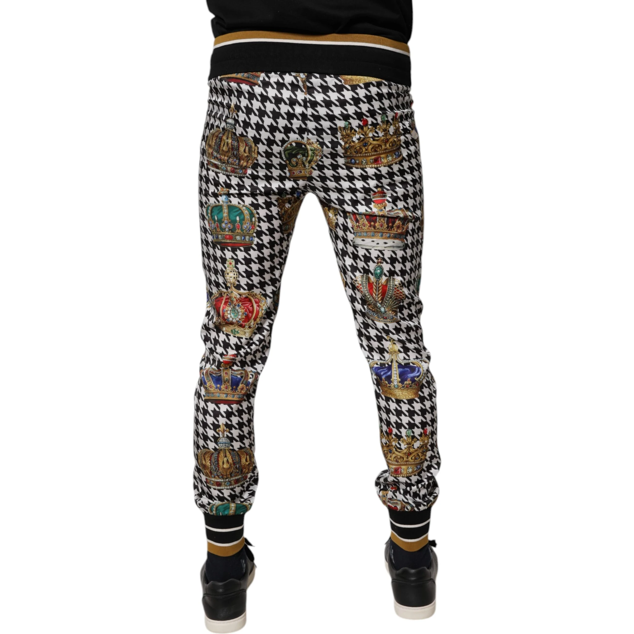 Multicolor Houndstooth Crown Men Sweatpants Pants