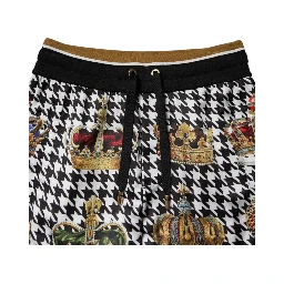 Multicolor Houndstooth Crown Men Sweatpants Pants