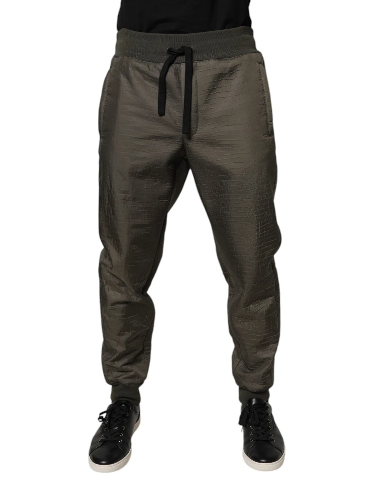 Brown Lambskin Leather Men Sweatpants Pants alternative
