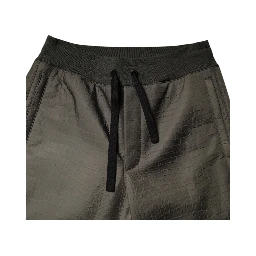 Brown Lambskin Leather Men Sweatpants Pants