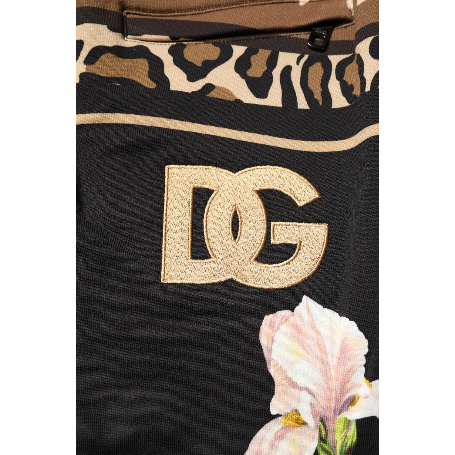 Black Floral Cotton Jogger Sweatpants Pants