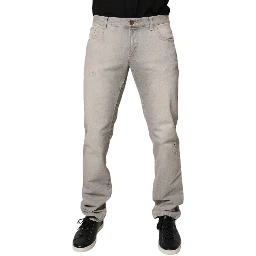 Light Gray Cotton Skinny Denim Jeans