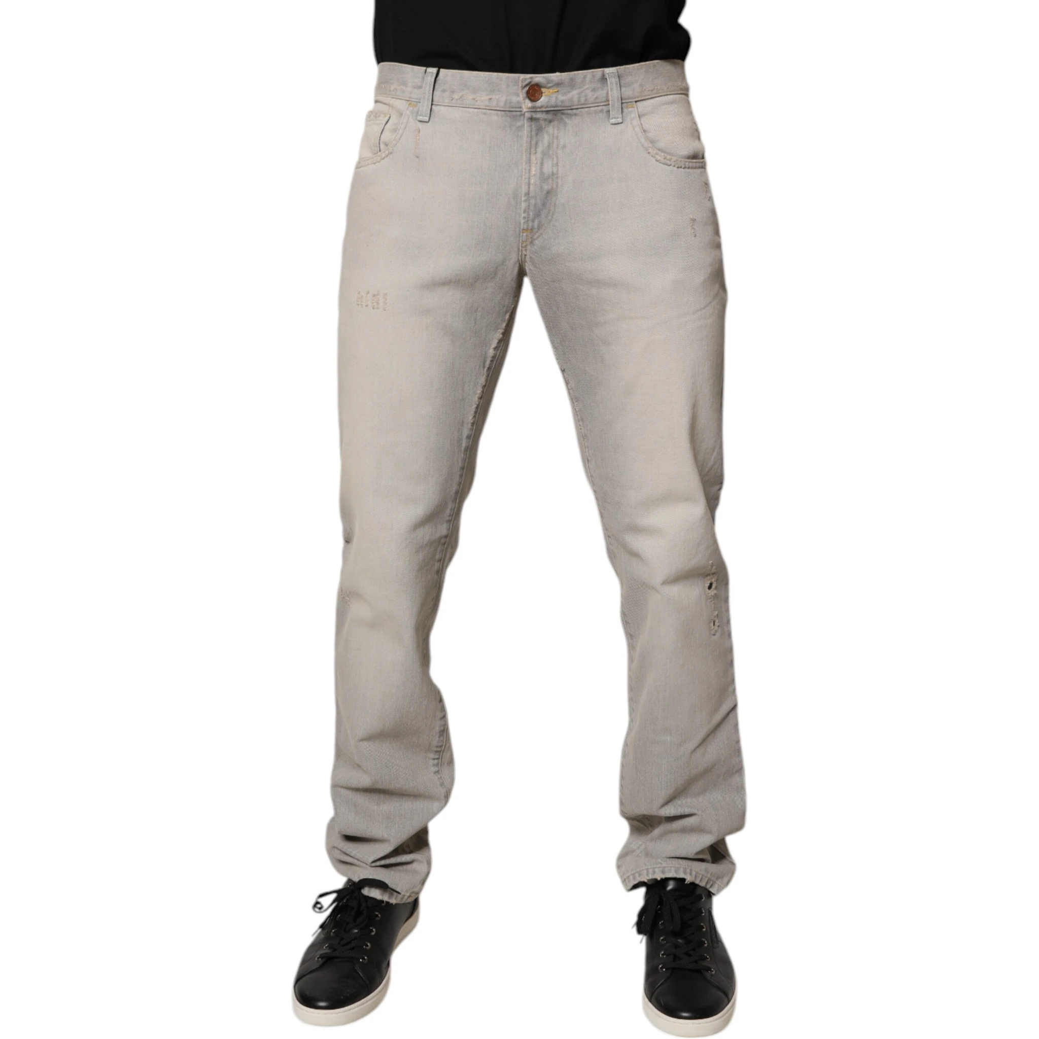Light Gray Cotton Skinny Denim Jeans