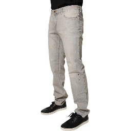 Light Gray Cotton Skinny Denim Jeans