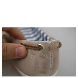 Beige Suede Lace Bow Loafers Ballet Flat Shoes