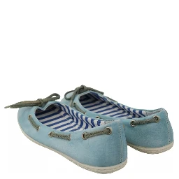 Sky Blue Suede Lace Bow Loafers Ballet Flat Shoes