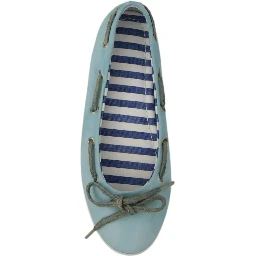 Sky Blue Suede Lace Bow Loafers Ballet Flat Shoes