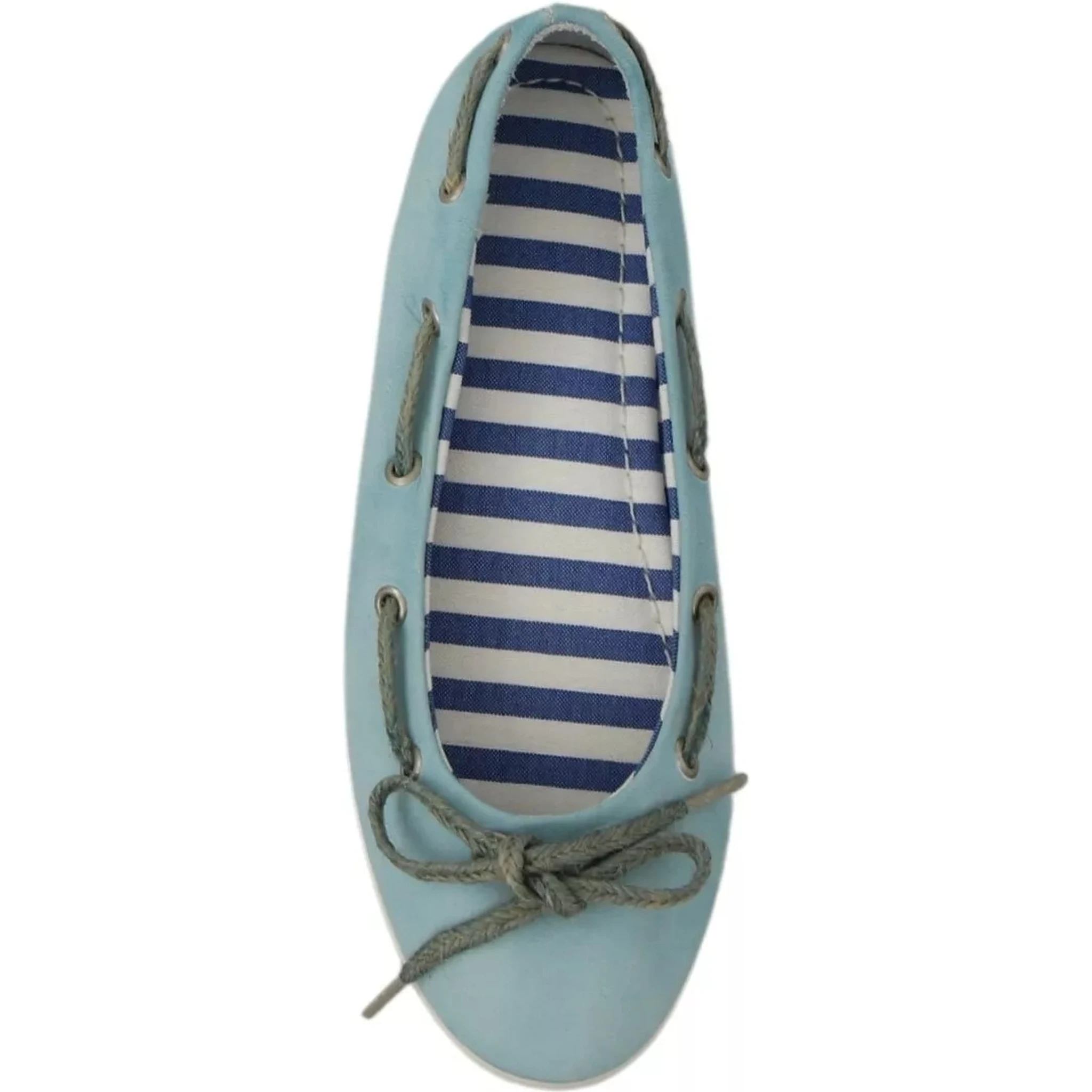 Sky Blue Suede Lace Bow Loafers Ballet Flat Shoes