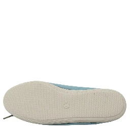 Sky Blue Suede Lace Bow Loafers Ballet Flat Shoes