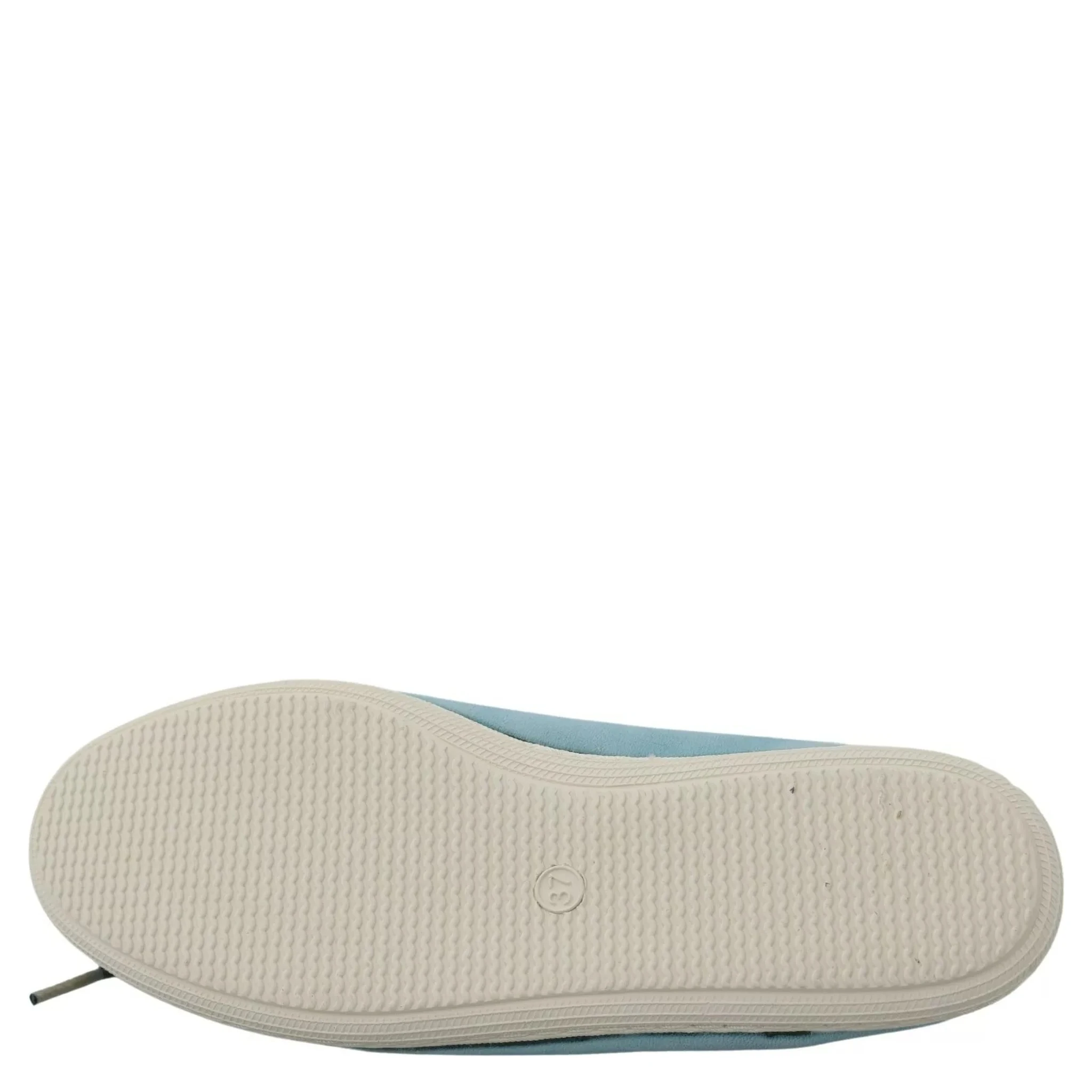 Sky Blue Suede Lace Bow Loafers Ballet Flat Shoes