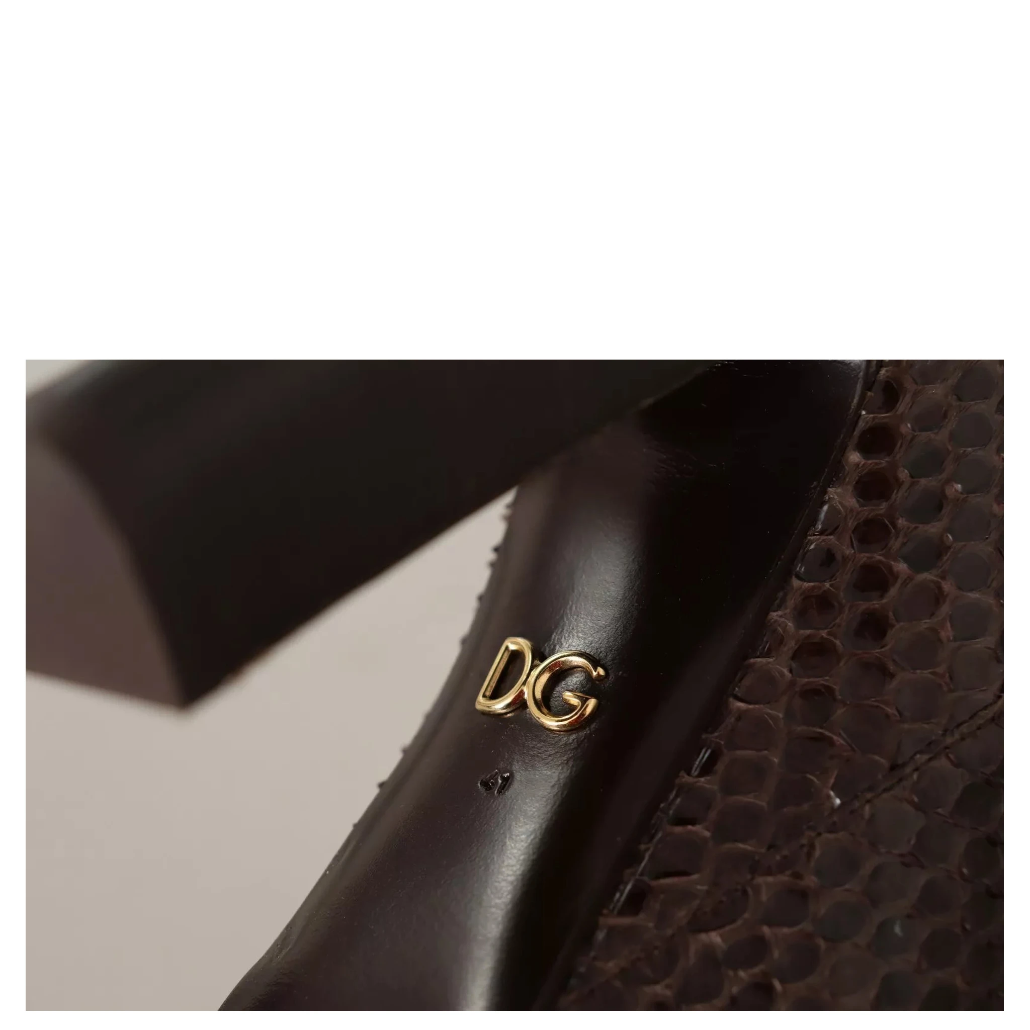 Brown Exotic Leather Heels High Boots Shoes