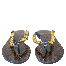 Blue Crystals Flats Sandals Beachwear Shoes