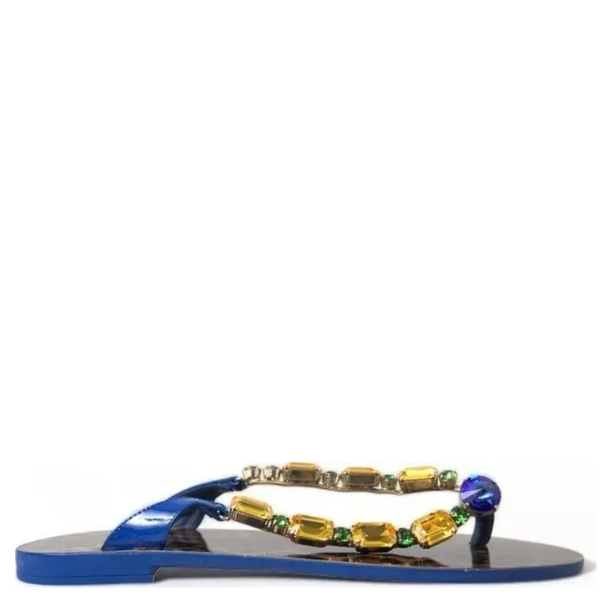 Blue Crystals Flats Sandals Beachwear Shoes