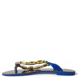 Blue Crystals Flats Sandals Beachwear Shoes