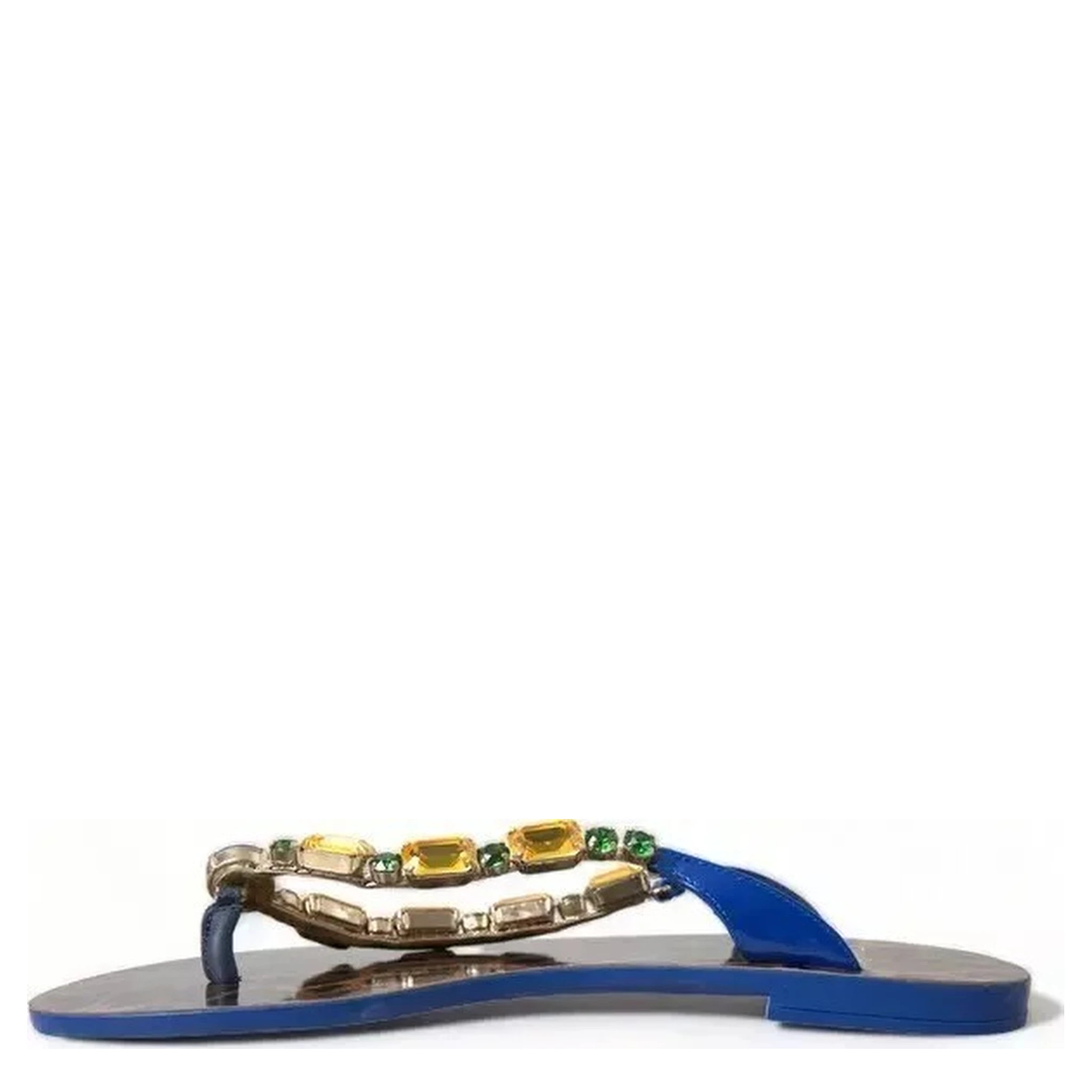 Blue Crystals Flats Sandals Beachwear Shoes