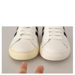 White Leather Crystal Embellished Sneakers Shoes