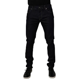 Black Cotton Stretch Men Skinny Denim Jeans
