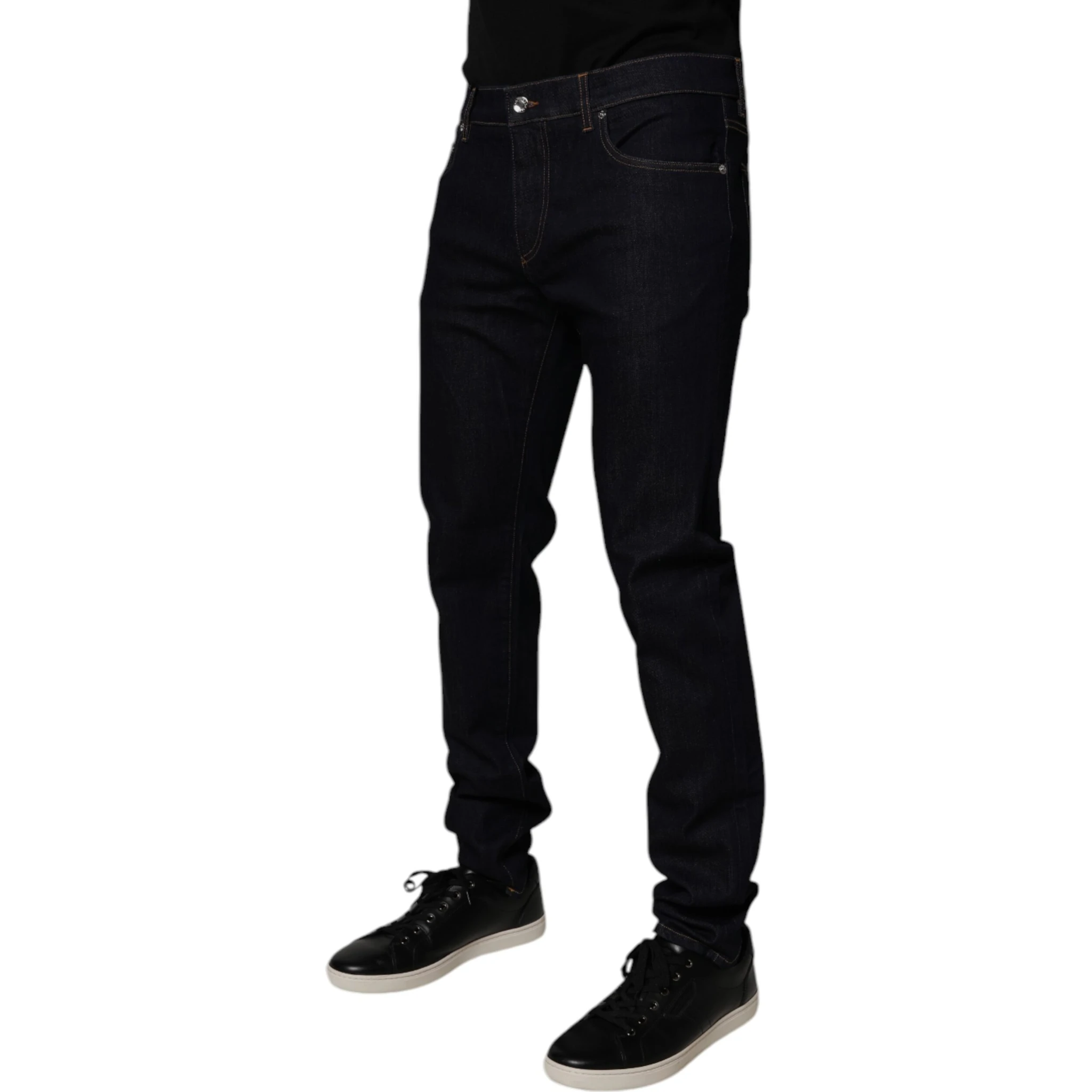Black Cotton Stretch Men Skinny Denim Jeans