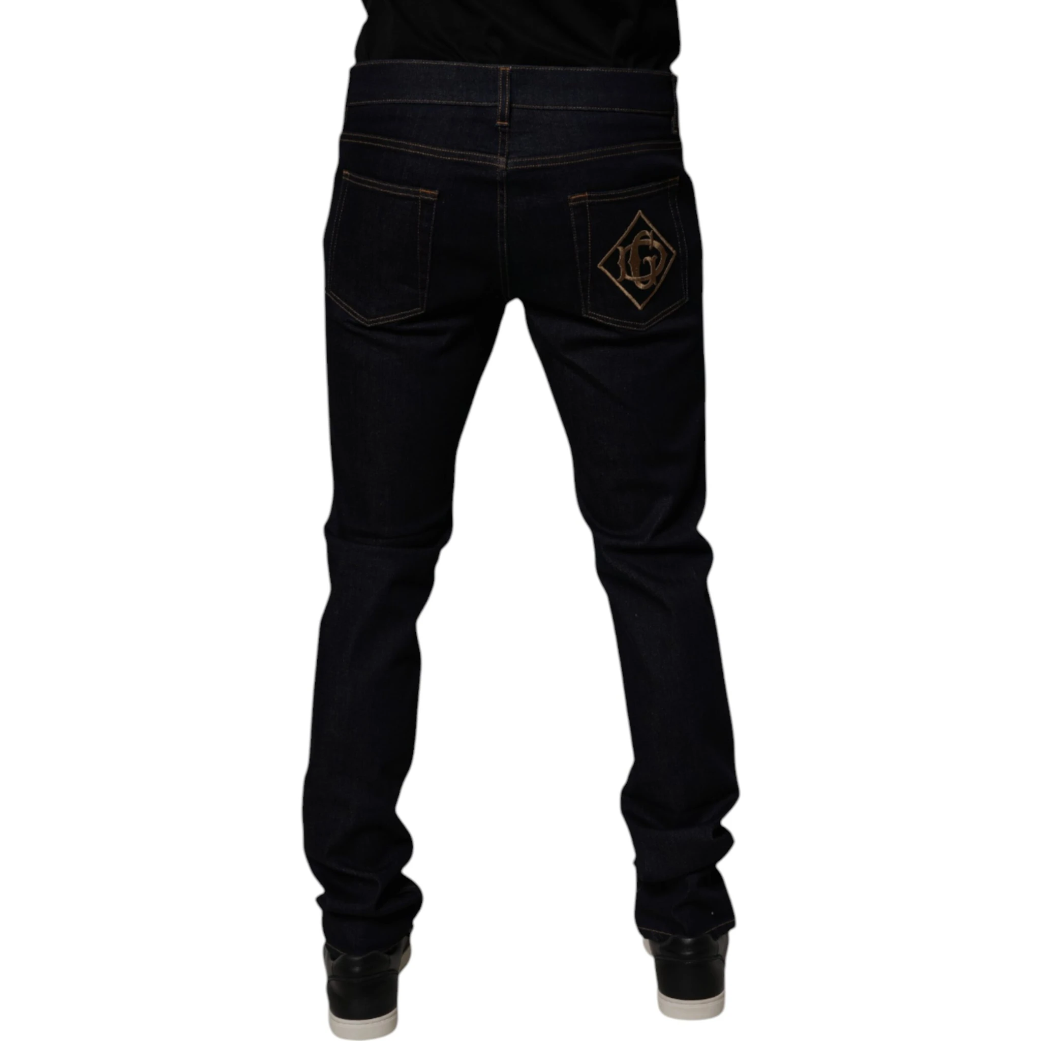 Black Cotton Stretch Men Skinny Denim Jeans
