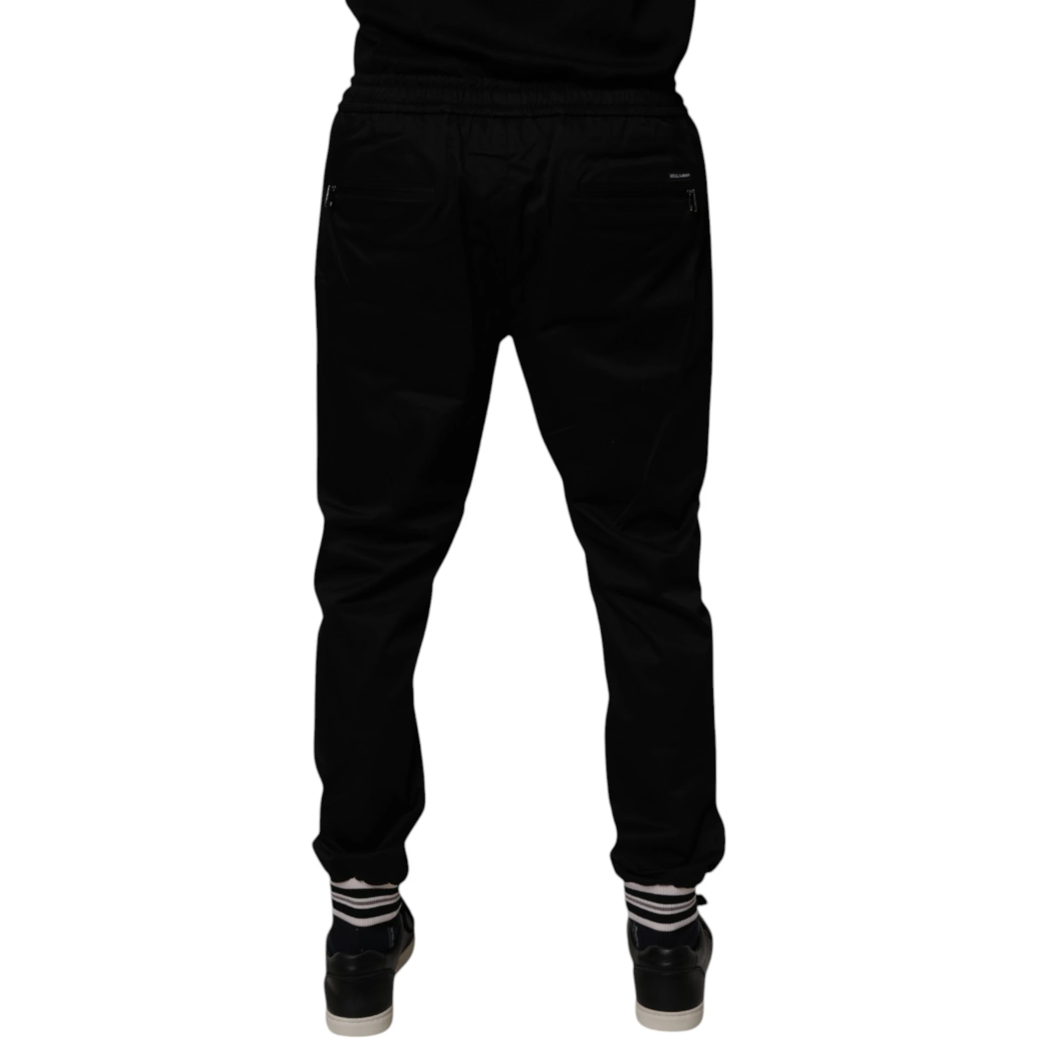Black Cotton Stretch Jogger Sweatpants Pants