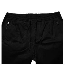 Black Cotton Stretch Jogger Sweatpants Pants