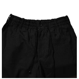 Black Polyester Men Cropped Pants