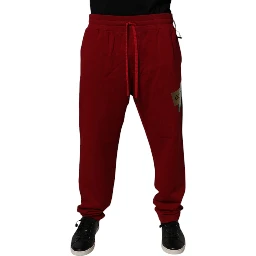 Red Logo Tape Cotton Jogger Sweatpants Pants