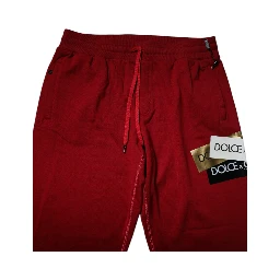 Red Logo Tape Cotton Jogger Sweatpants Pants