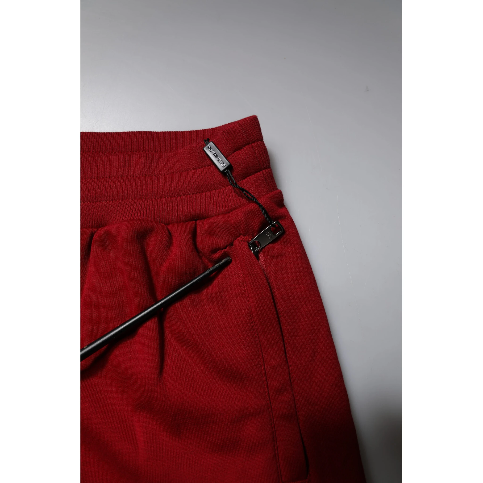 Red Logo Tape Cotton Jogger Sweatpants Pants