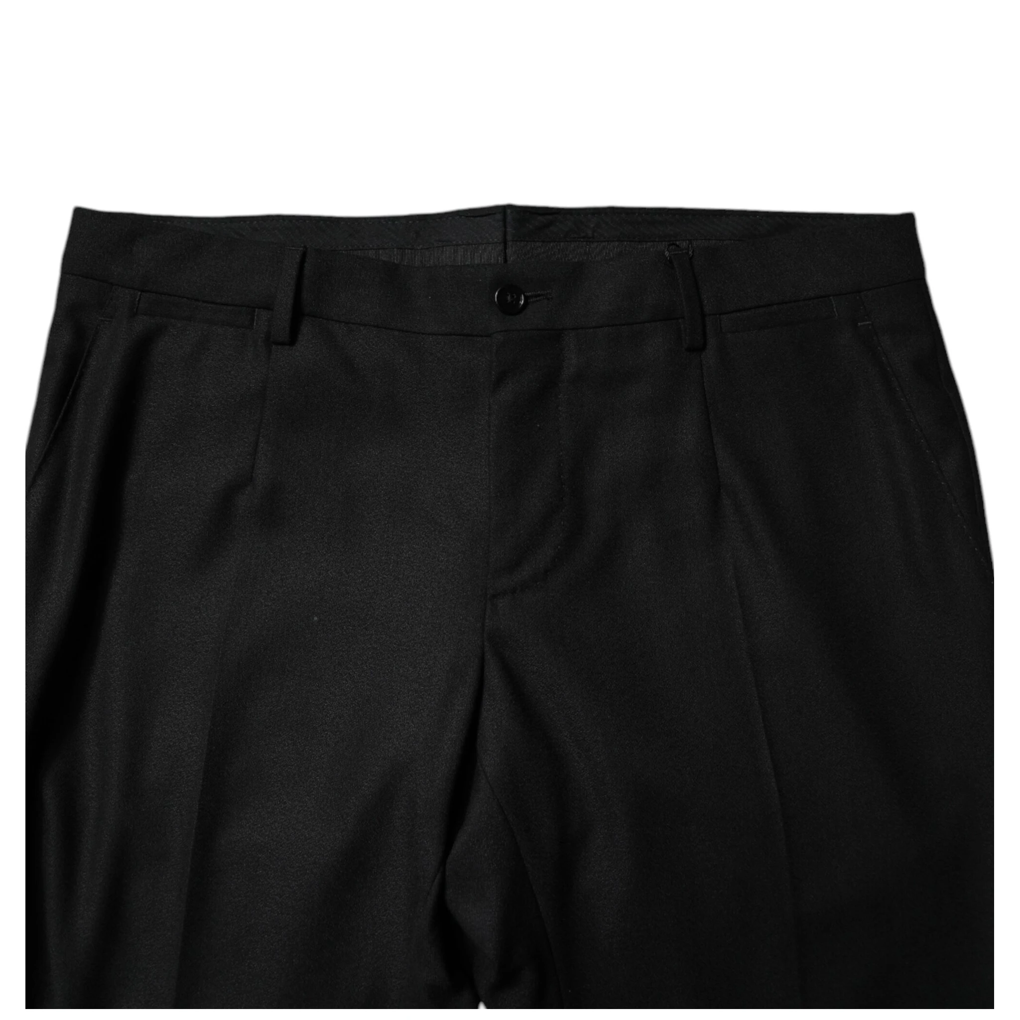 Black Virgin Wool MenSkinny Dress Formal Pants
