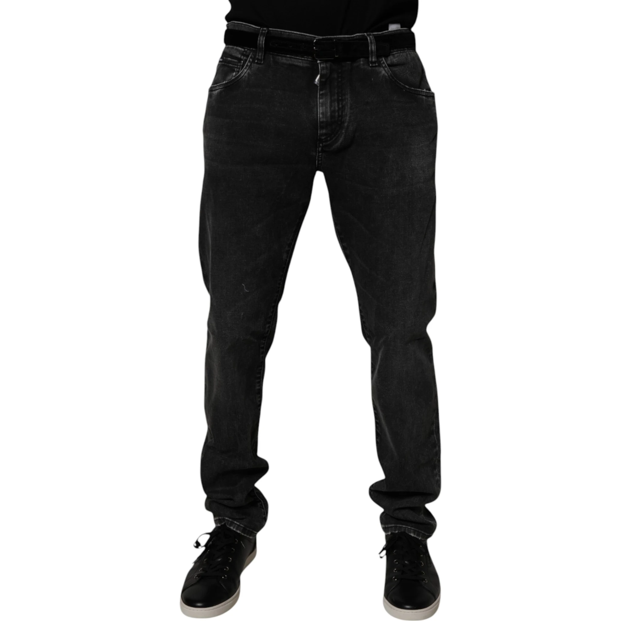 Black Cotton Stretch Men Skinny Denim Jeans