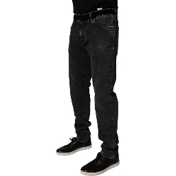 Black Cotton Stretch Men Skinny Denim Jeans