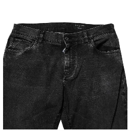 Black Cotton Stretch Men Skinny Denim Jeans