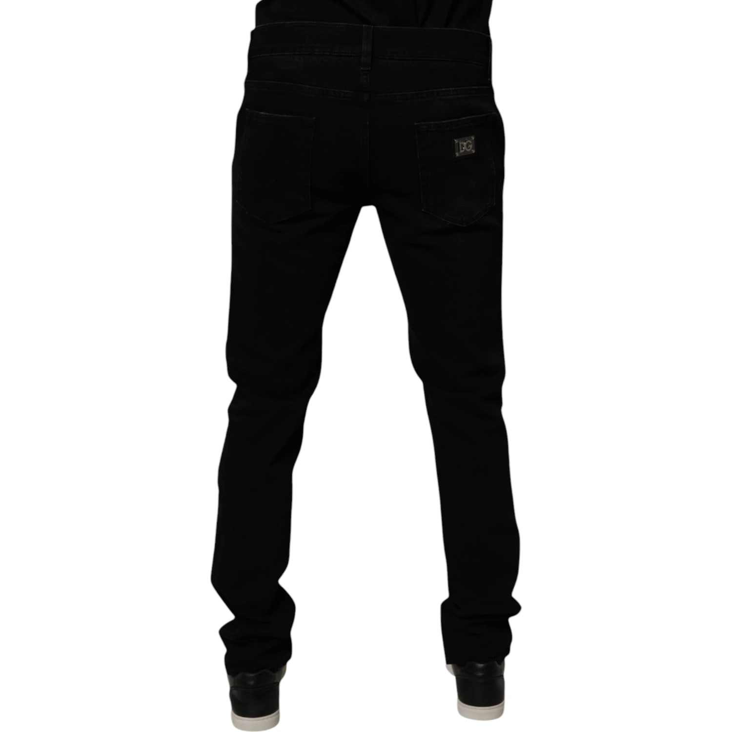 Black Cotton Tattered Skinny Men Denim Jeans