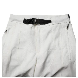 White Mid Waist Wide Leg Pants
