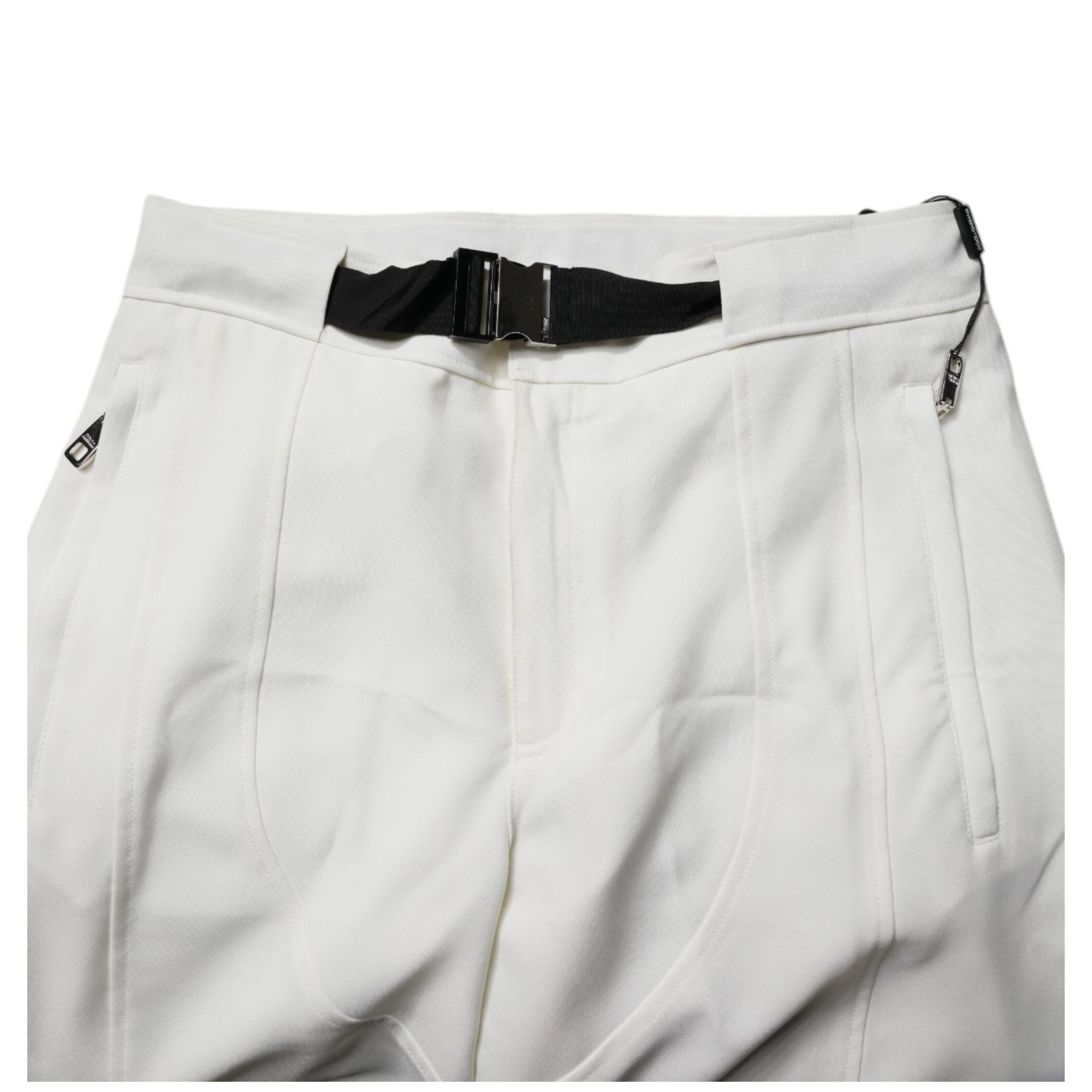 White Mid Waist Wide Leg Pants