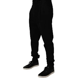 Black Cotton Stretch Skinny Pants