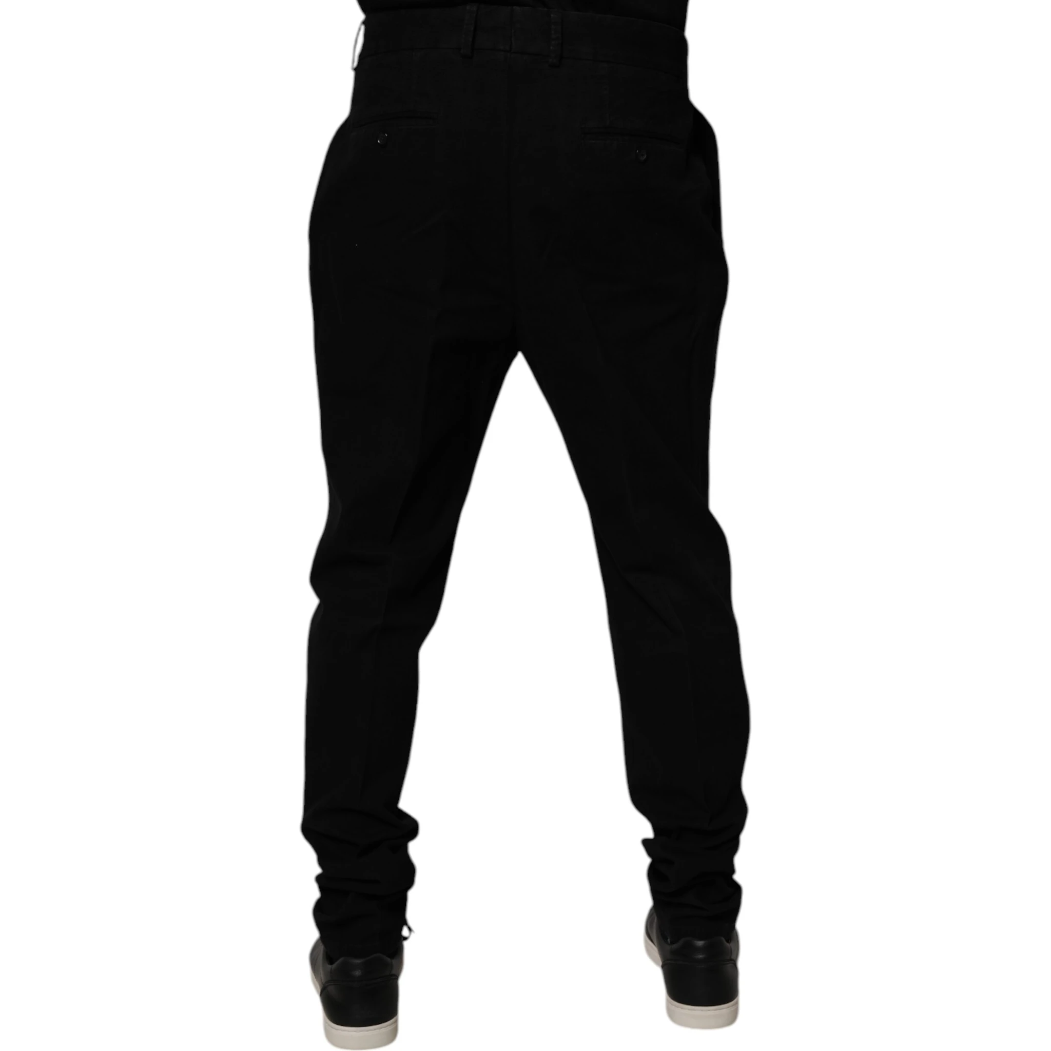 Black Cotton Stretch Skinny Pants