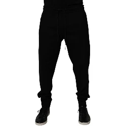 Black Cotton Blend Jogger Sweatpants Pants