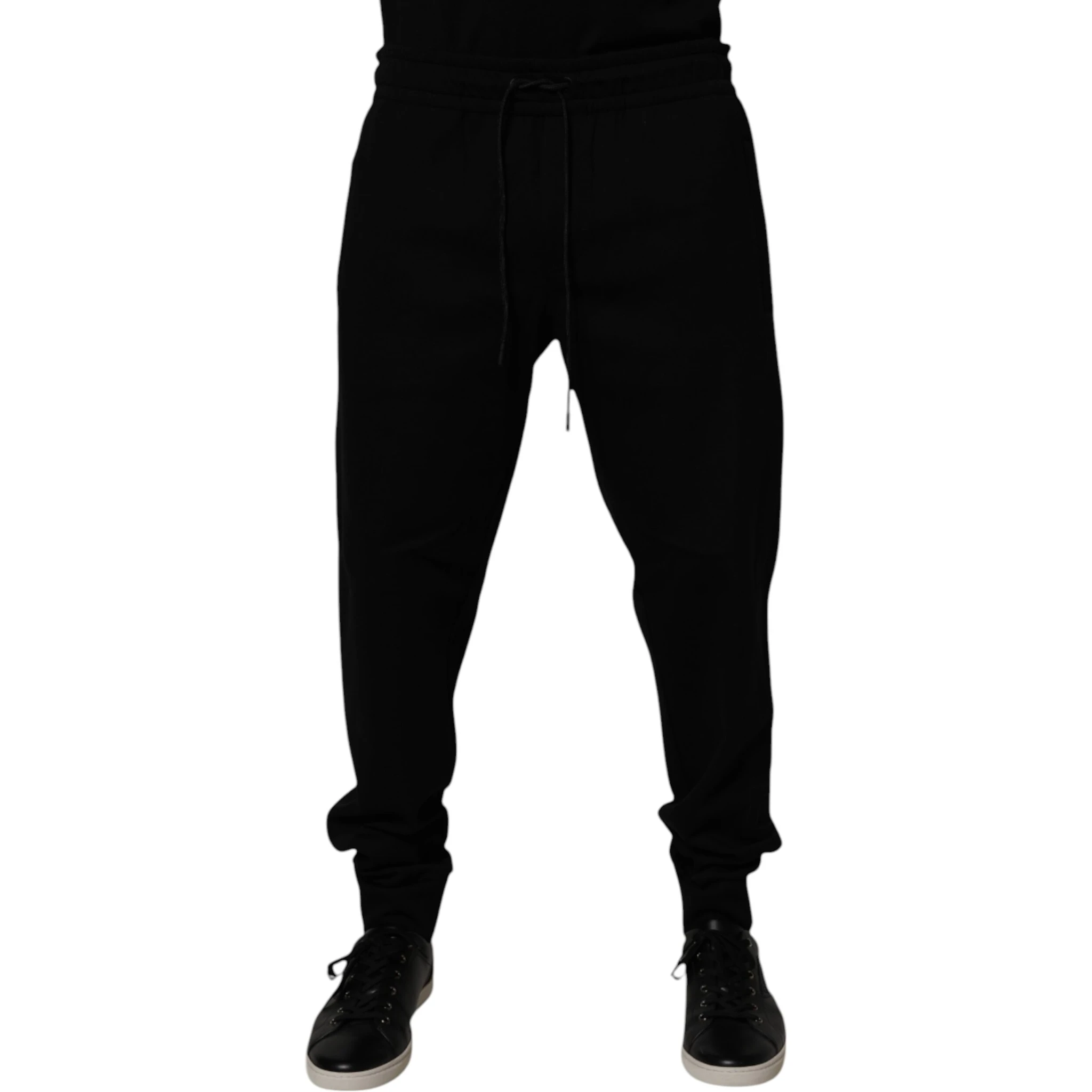 Black Cotton Blend Jogger Sweatpants Pants